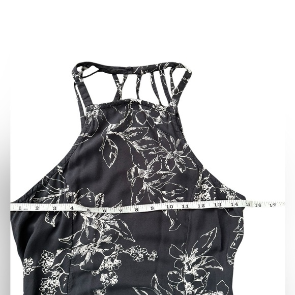 A&F high neck floral gray print maxi dress size large - Picture 5 of 14